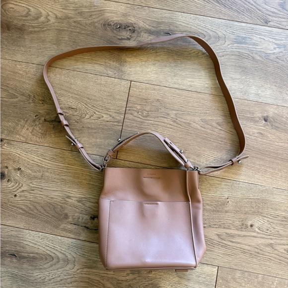 All Saints Handbags - All Saints Tan captain Crossbody smooth leather bag purse